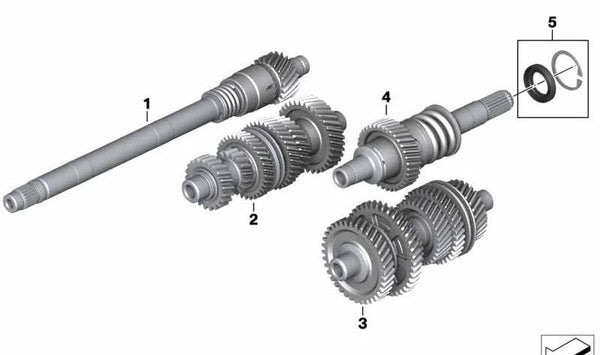 Árbol intermedio OEM 23008528074 para motos BMW R 1200 GS, R 1200 GS Adventure, R 1200 RT, R 1250 RT, R 1200 R, R 1200 RS. Original BMW Motorrad.