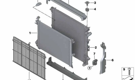 Couvercle supérieur OEM 17118655770 pour BMW G05, G18, G06, G07. BMW d'origine.
