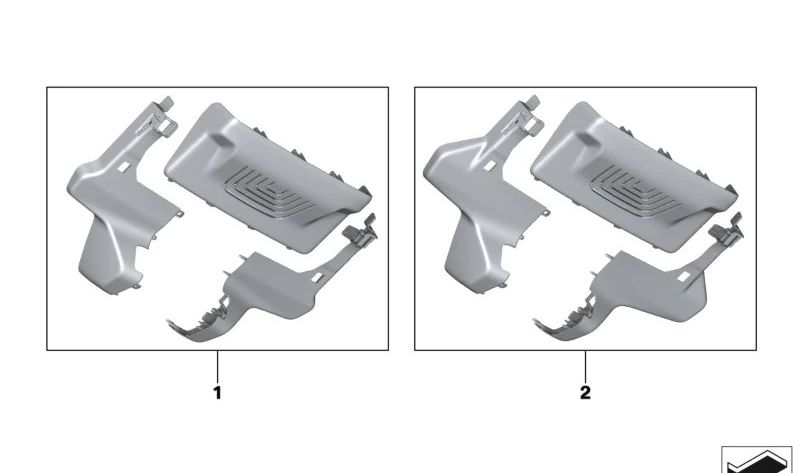 Cubiertas para base de espejo retrovisor OEM 51165A3B1A0 para BMW Serie 1 (U06). Original BMW.