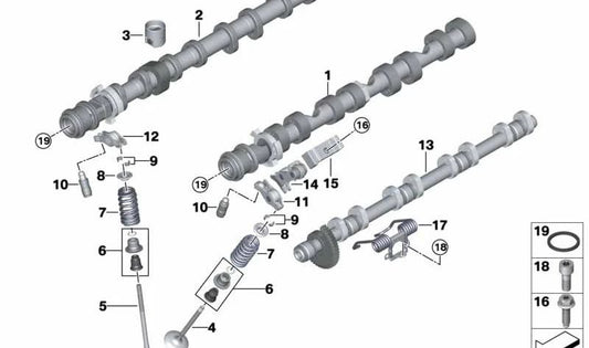 Exzentrische Nockenwelle für BMW F90, F91, F92, F93, F95, F96 (OEM 11377852370). Original BMW