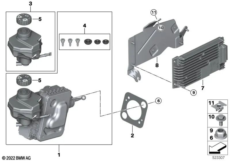 Bremsgerät for BMW U11 (OEM 34505A8D8A0). Genuine BMW