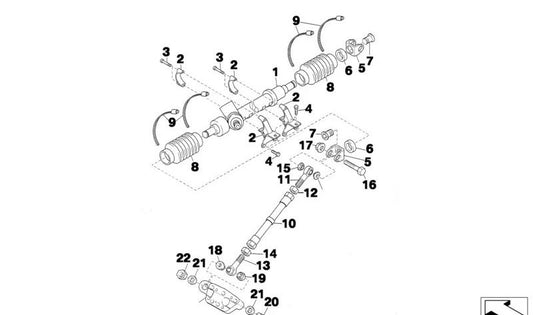 Steering column mounting bracket OEM 32112485769 for BMW (Compatible models: E46, E83, E85, E86). Original BMW.