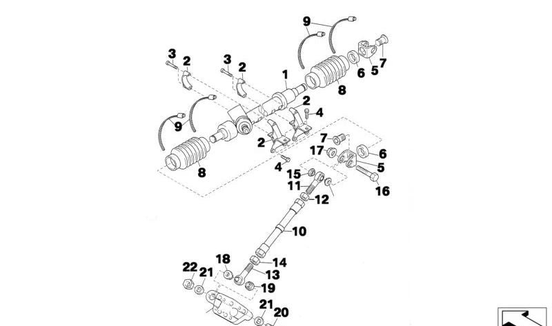 Soporte de dirección OEM 31112485920 para BMW E36 320i STC '95. Pieza original BMW.