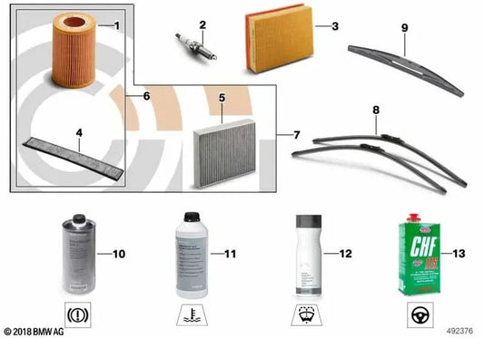 Conjunto de palhetas do limpador de para-brisa dianteiro para BMW E70, E71, E72. BMW originais.