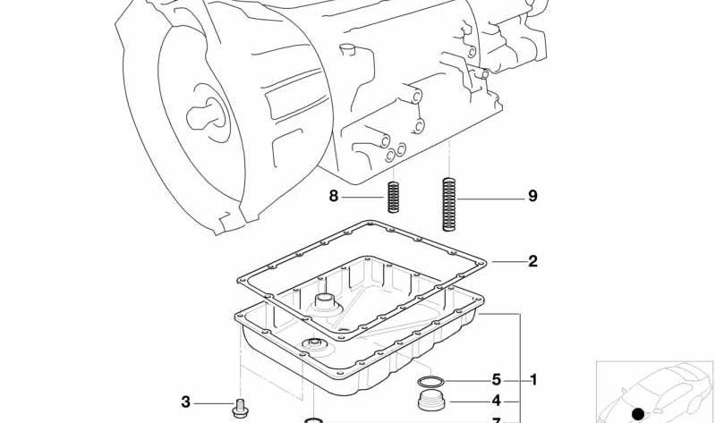 Junta sin amianto OEM 24111421809 para BMW E36, E34, E39. Compatible con modelos 320i, 323i con cambio automático A5S300J. Original BMW.