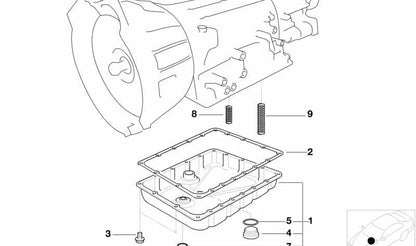 Junta sin amianto OEM 24111421809 para BMW E36, E34, E39. Compatible con modelos 320i, 323i con cambio automático A5S300J. Original BMW.