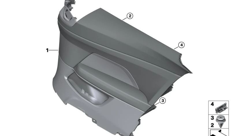 Panel lateral izquierdo OEM 51435A339D5 para BMW G22. Original BMW.