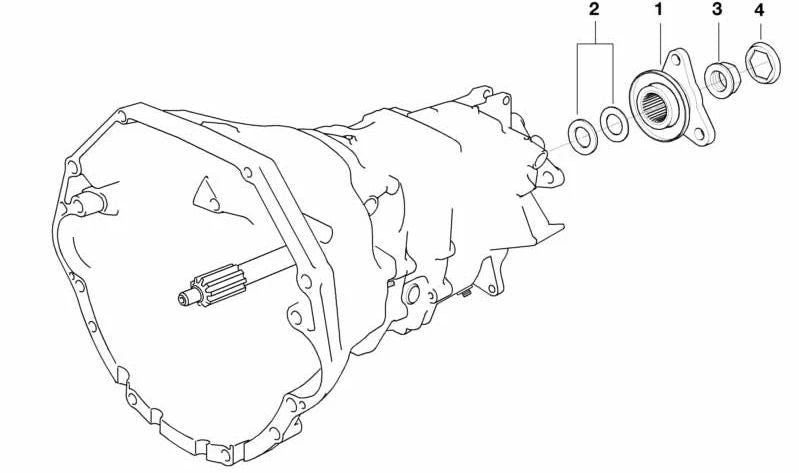 Distantiatore per BMW 3 E36, E46, serie 5 E34, E39, 7 E38, serie 8 E31, Z8 E52 (OEM 23211222731). BMW originale.