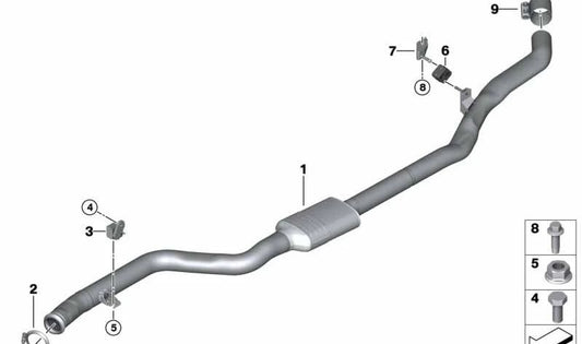 Silencieux avant pour BMW X5 G05 (OEM 18309894399). BMW d'origine