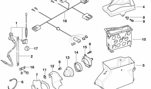 Parte inferior de bandeja de radio OEM 65142306600 para motos BMW R 850 RT, R 1100 RT, R 1150 RT. Original BMW Motorrad.