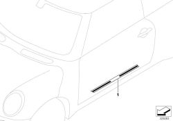 Paramento de entrada OEM 51477406645 para MINI R56, R56 LCI, Clubman R55, Clubman R55 LCI, Cabrio R57 LCI. Original MINI.