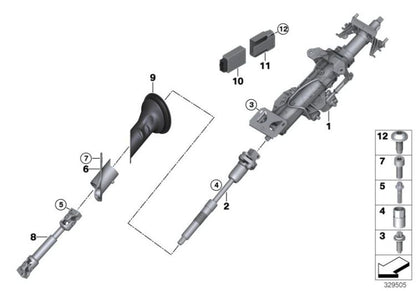 Electric Steering Column Adjustment for BMW X5 F15, F85, X6 F16, F86 (OEM 32306868391). Original BMW.