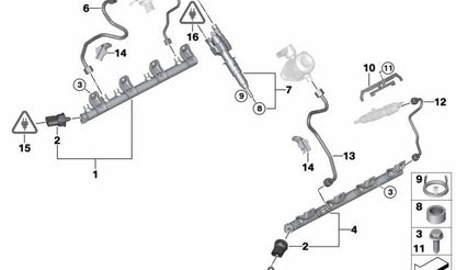 Tornillo hexagonal M7x18 OEM 13537581066 para BMW F07, F10, F11, F12, F13, F01, F02, F04, E70, E71, E72. Original BMW.