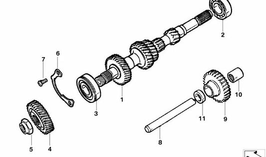 Rodamiento de agujas OEM 23220632667 para MINI R50 One y Cooper (2001–2006). Compatible con motores W10, cambio manual y automático. Original MINI.