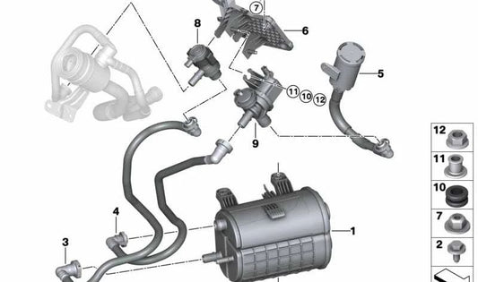 OEM ventilation tube 16137483696 for BMW G05, G06. Original BMW.