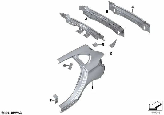 Couvercle arrière de la série BMW 2 F46, F46N (OEM 41007402513). BMW d'origine