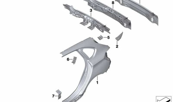 Refuerzo del umbral derecho OEM 41217407912 para BMW F46. Original BMW.