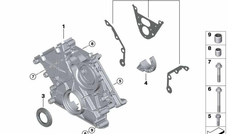 Chain Crankcase Gasket Set for BMW 5 Series F90, G30, G31, G90, 7 Series G11, G12, G70, 8 Series F91, G14, G15, G16, X5 F95, G05, X6 F96, G06, X7 G07, XM G09 (OEM 11148607494). Original BMW.