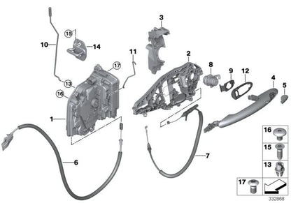 Asidero exterior de puerta derecha OEM 51217434538 para MINI F56, F55, Clubman F54, Cabrio F57, Countryman F60... y más. Original MINI.