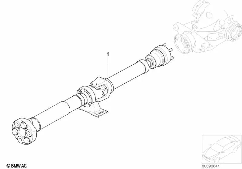 Driveshaft for BMW E60N, E61N (OEM 26107573588). Original BMW