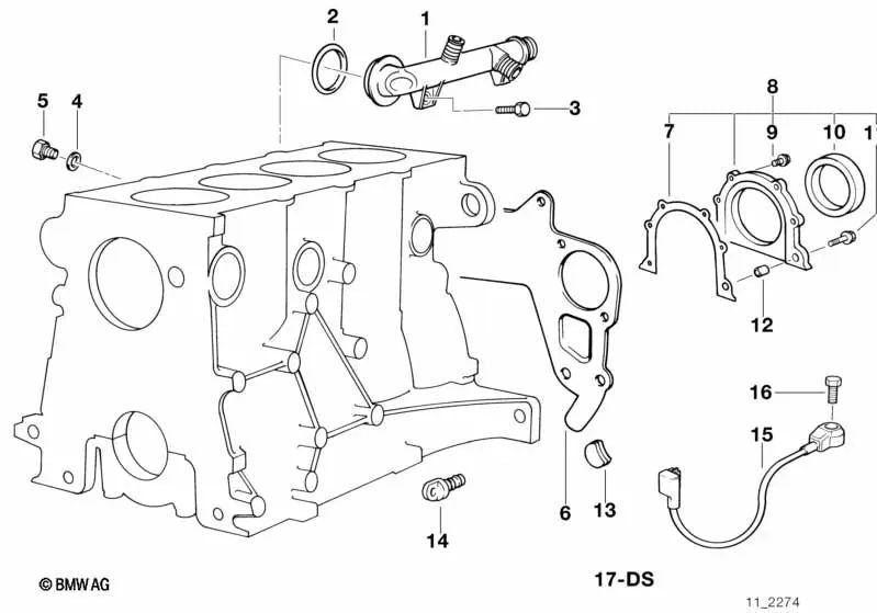 Juego de Tapas de Cierre para BMW Serie 3 E36, E46, Serie 5 E34 (OEM 11141437774). Original BMW.