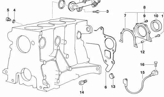 Juego de juntas del bloque motor sin amianto OEM 11119059257 para BMW E30 y E34. Original BMW.