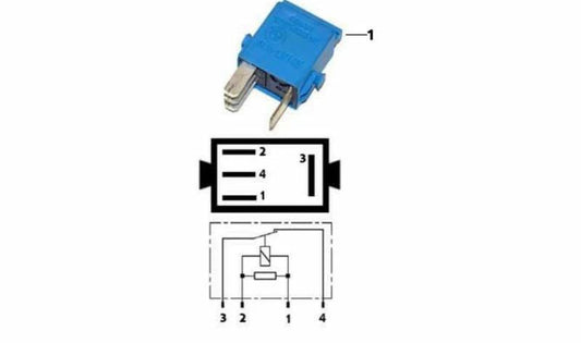 Relé azul de apertura OEM 61361393417 para BMW E32 (750iL) y BMW E31 (840Ci, 850CSi, 840i) {Todos los modelos compatibles}. Original BMW.