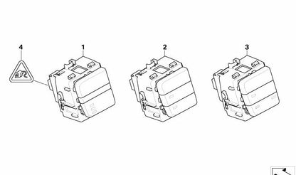 Bloque de botones consola central OEM 61319159064 para BMW E60, E61, E63, E64, E70, E71, E81, E82, E83, E84, E87, E88, E89, E90, E91, E92, E93. Original BMW.