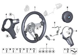 M Sport Leather Steering Wheel for BMW 3 Series F31N, F34N, 4 Series F32N, F33, F36N (OEM 32307852456). Original BMW