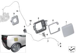 Deckungsbehälter für den Frachthafen für BMW I I01, I01N (OEM 5117335767). Original BMW