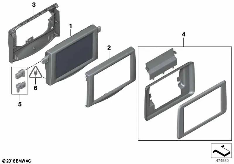 Heckmonitor für BMW F07, F10, F11, F06, F12, F13, F01, F02 (OEM 65509268703). Original BMW