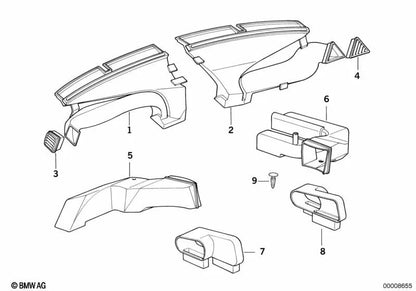Conducto de calefacción izquierdo para BMW Serie 3 E36 (OEM 64228119165). Original BMW.
