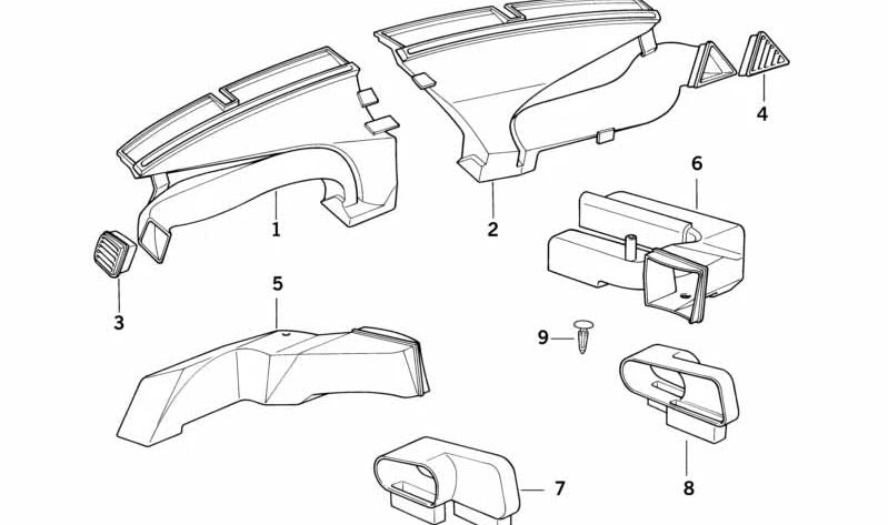 Clip de fijación OEM 52101873544 para BMW E12, E23, E24, E28, E30, E32, E34, E36, E38, E39, E53, F12, F91, G14. Original BMW. Ideal para paneles interiores y piezas del habitáculo.
