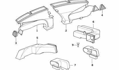 Embellecedor derecho aire acondicionado OEM 64228157982 para BMW E36 {316i, 318i, Coupé, Compact, Cabrio, Touring, Automático y Manual}. Original BMW.