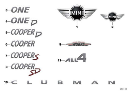 Emblema Logo Frontal Delantero Mini Para Bmw F56 F55 Cabrio F57 . Original Recambios