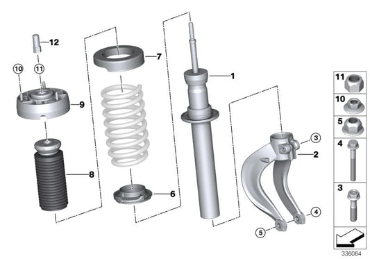 Obere Quelllager OEM 31336857001 für BMW {E70, E71, E72, F15, F16, F85, F86}. Original BMW.