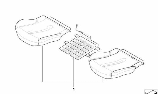 Cojín lateral derecho asiento deportivo símil cuero (color carbon black) OEM 52109179914 para MINI R55, R56, R57. Original MINI.