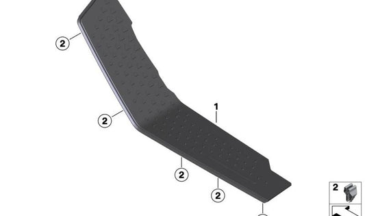 Superficie estribo delantero izquierdo OEM 46639445285 para BMW Motorrad C, K07, CE04. Original BMW Motorrad.