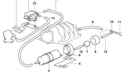 Soporte de goma OEM 13411705564 para BMW (Modelos compatibles: E30, E36, E46, E28, E34, E39, E24, E23, E32, E38, E53, Z1, Z3, E52). Original BMW.