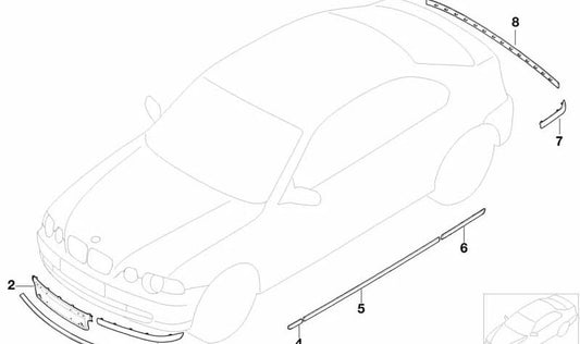 Soporte de matrícula OEM 51118252793 para BMW E46 {316ti}. Original BMW.