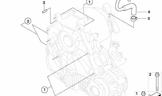 Tubo de ventilación OEM 27107532952 para BMW Serie 5 {E60, E60N, E61, E61N}. Pieza original BMW.