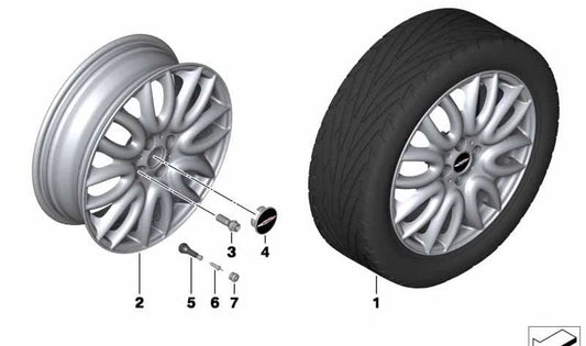 Cubierta de cubo J. Cooper Works OEM 36136778917 para MINI R50, R53, R56, Clubman R55, Cabrio R57, Coupé R58, Roadster R59, Countryman R60, Paceman R61... y más. Original MINI.