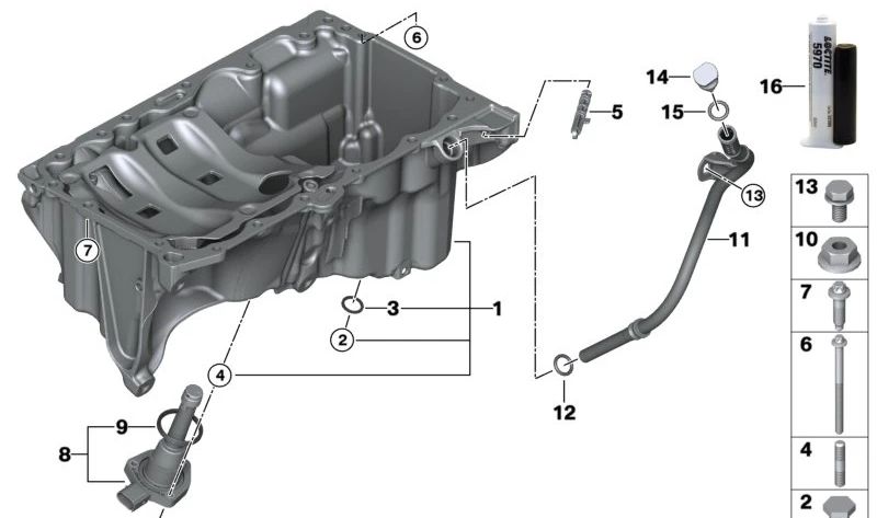 Sensor de nivel de aceite para BMW Serie 2 F45, G42, G87, Serie 3 G20, G21, G28, G80, G81, Serie 4 G22, G23, G26, G82, G83, Serie 5 G30, G31, G38N, G60, G61, G68, Serie 6 G32, Serie 7 G11N, G12N, G70, Serie 8 G14, G15, G16, X1 F48, X3 F97, G01, G08, G45,