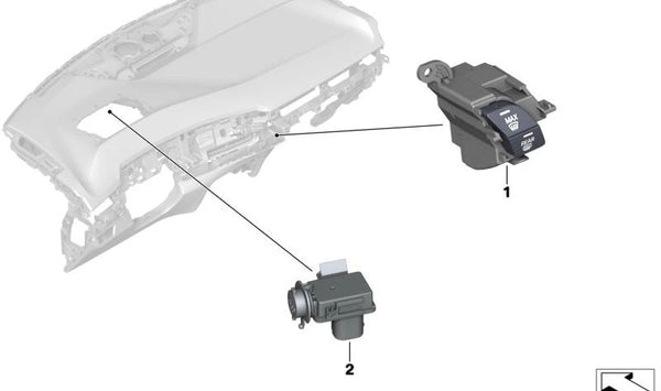 Sensor de calidad del aire AUC OEM 64119872066 para BMW F40, F44, F45, F46, U06, F48, F49, U11, U12, F39 y para MINI F55, F56, F57, F54, F60. Original BMW y MINI.