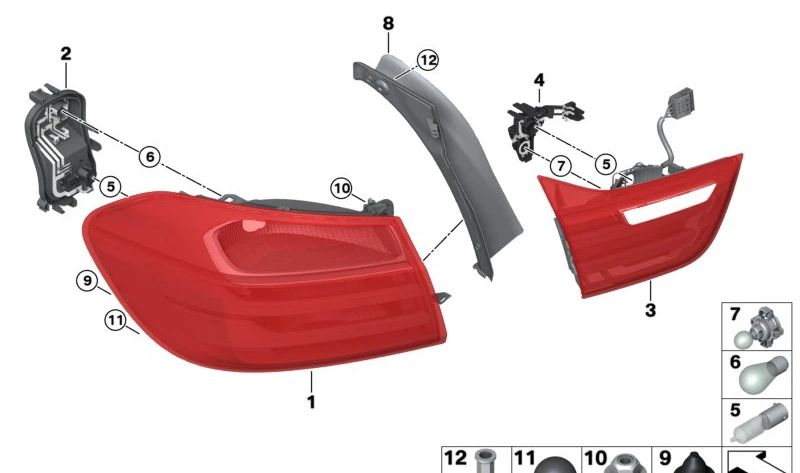 Lâmpada 12V PW16W para BMW Série 4 F32, F33, F36, F82, F83, Série 5 F07N (OEM 63117359243). BMW original