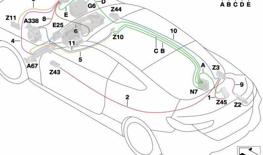 Power Cable B+ EPS OEM 61118703665 for BMW F91, F92, F93, G14, G15, G16. Original BMW