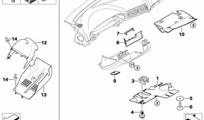 Cubierta inferior de columna de dirección OEM 32311095786 para BMW E39. Pieza original BMW.