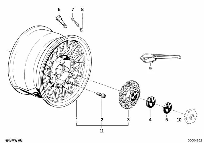 Cubra com BMW E30, E28, E34, E24, E23 (OEM 3613225190). BMW original