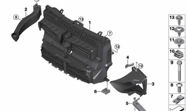 Guía de aire freno derecha para BMW Serie 2 F45N, F46N (OEM 51747468504). Original BMW