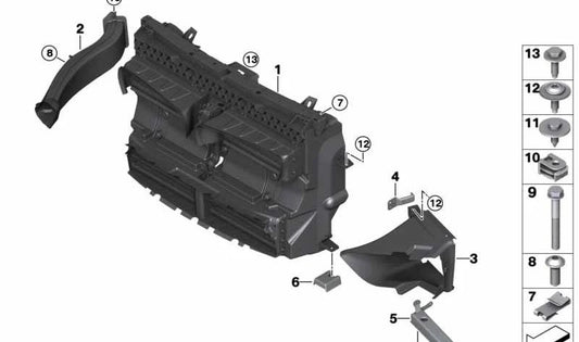Conducto de aire freno izquierdo OEM 51748073903 para BMW F45, F45N, F46, F46N. Original BMW.